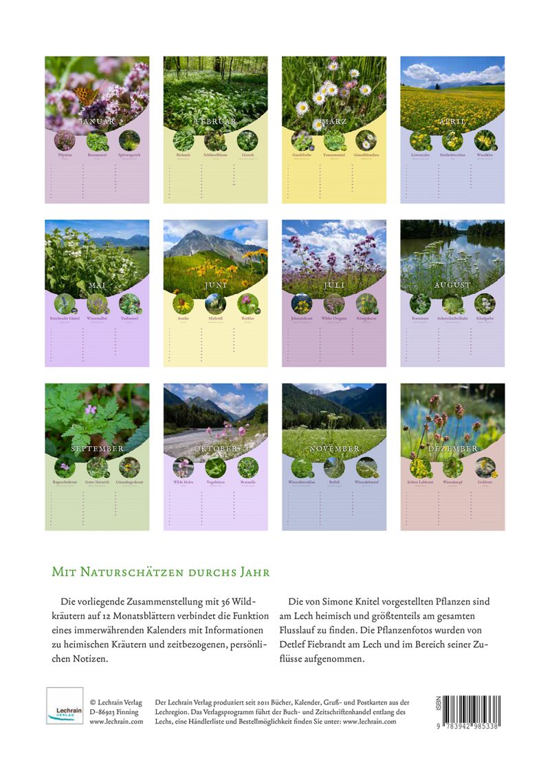 Wildkräuter-Kalender(immerwährender) – Lechtaler Naturhandwerk SHOP