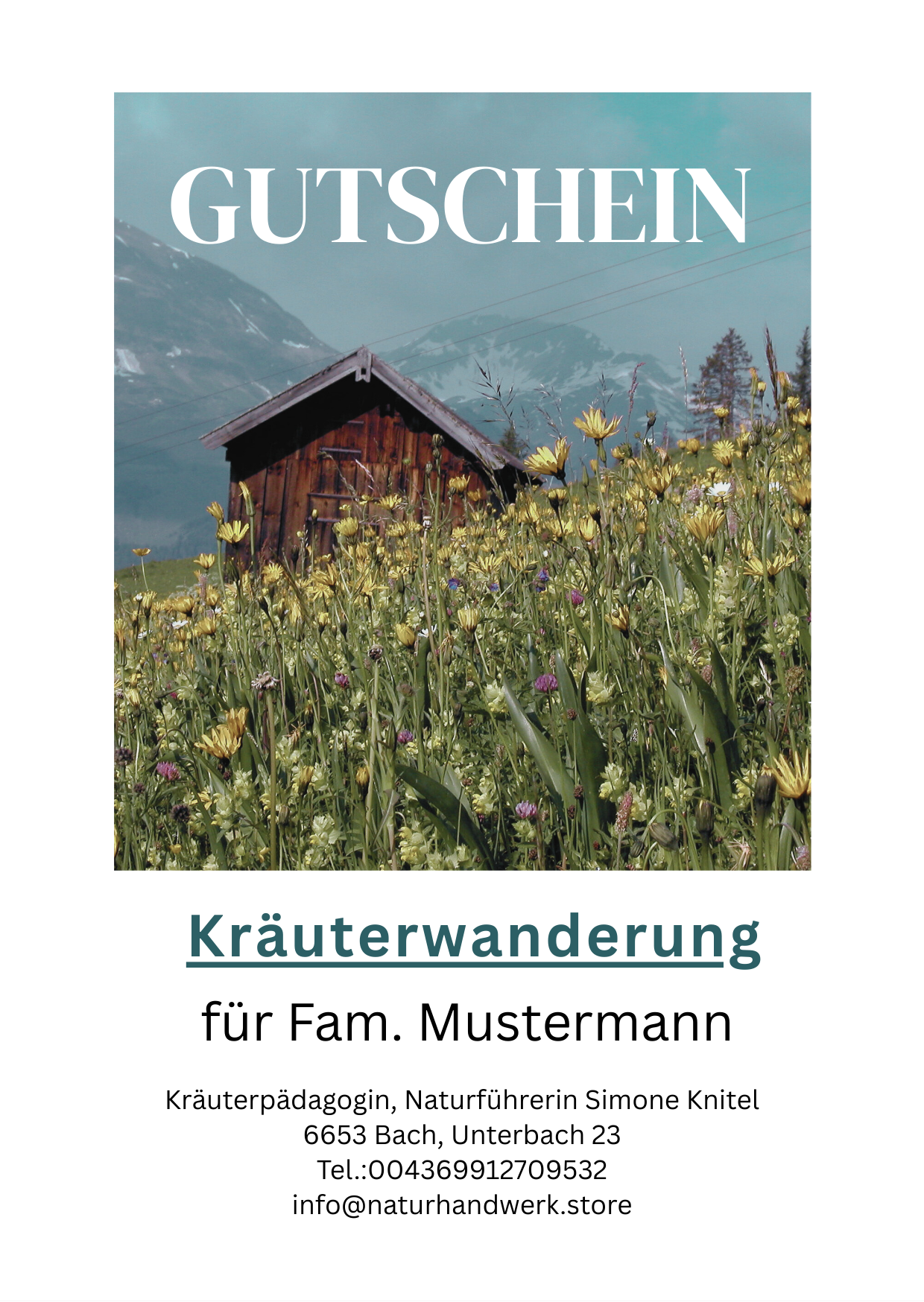 Gutschein für eine Kräuterwanderung Erwachsener